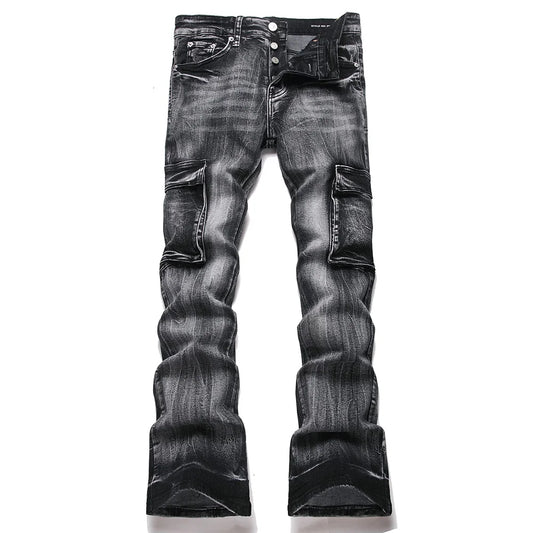 Multi Pocket Cargo Flared Streetwear Jeans