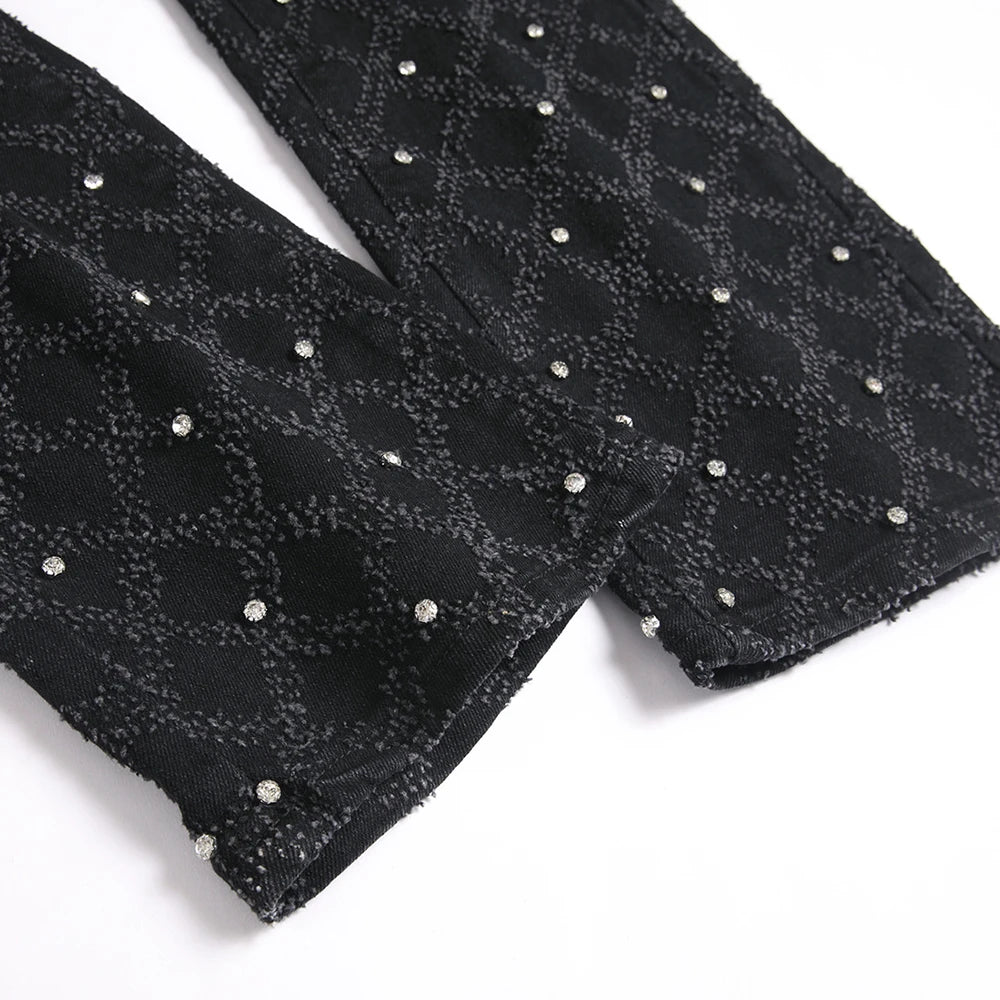 Boot Cut Crystal Designed Jeans