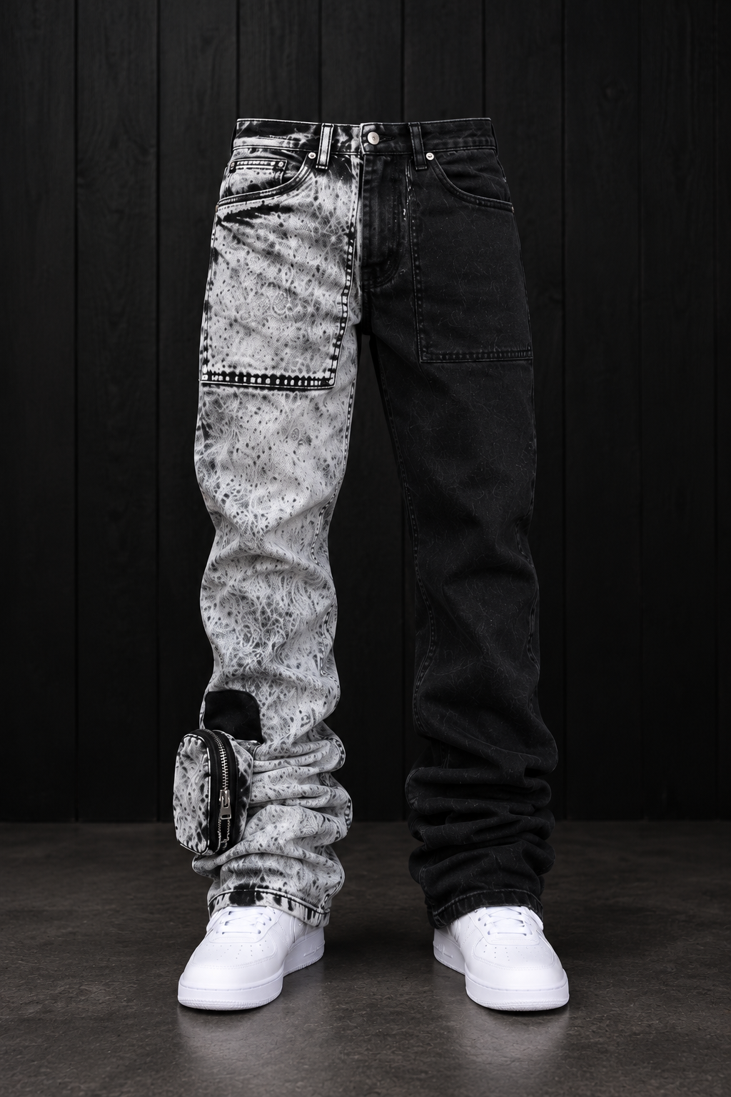 Stylo Split Color Stacked Denim