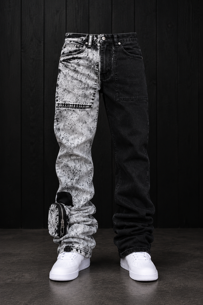 Stylo Split Color Stacked Denim