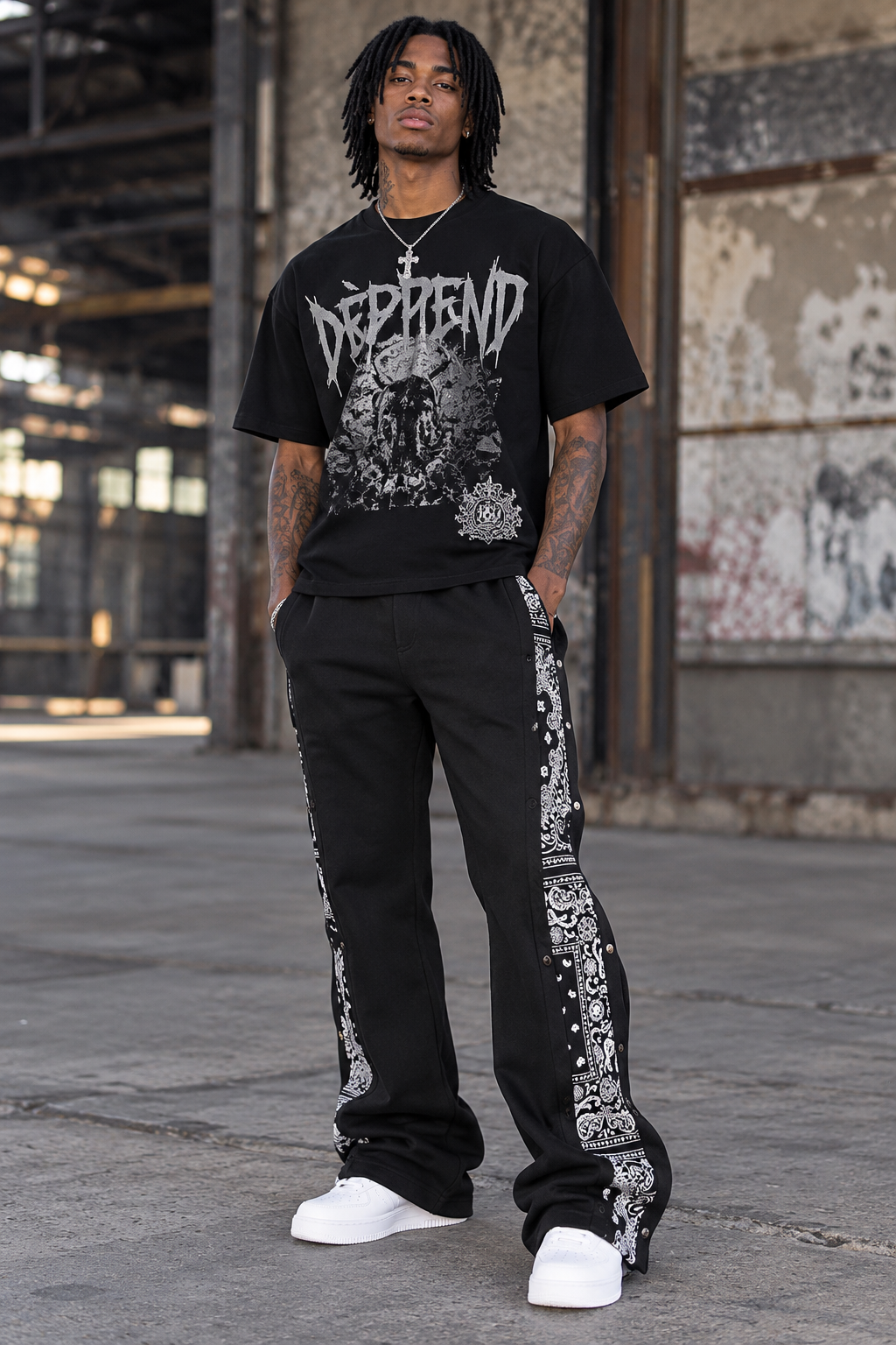 Flared Bandana Fleece Pants