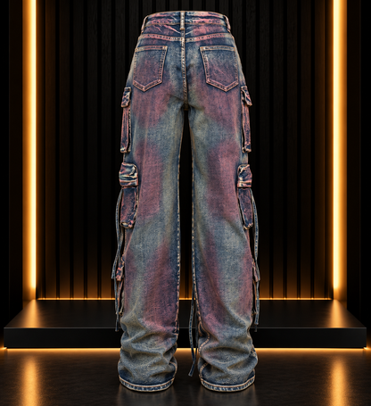 Multi Color Cargo Jeans