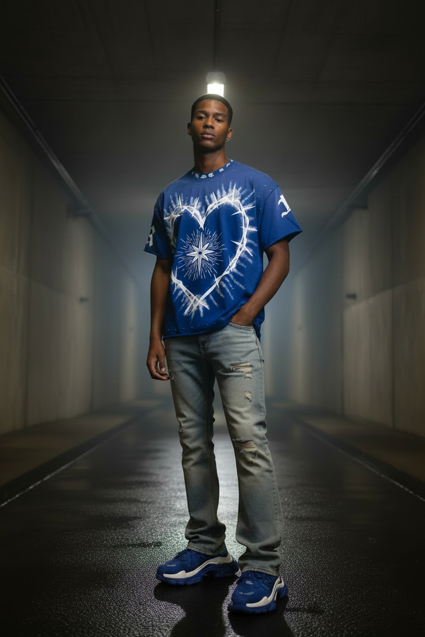 A Sacred Vow Tee — Royal Blue Chunky Sneakers