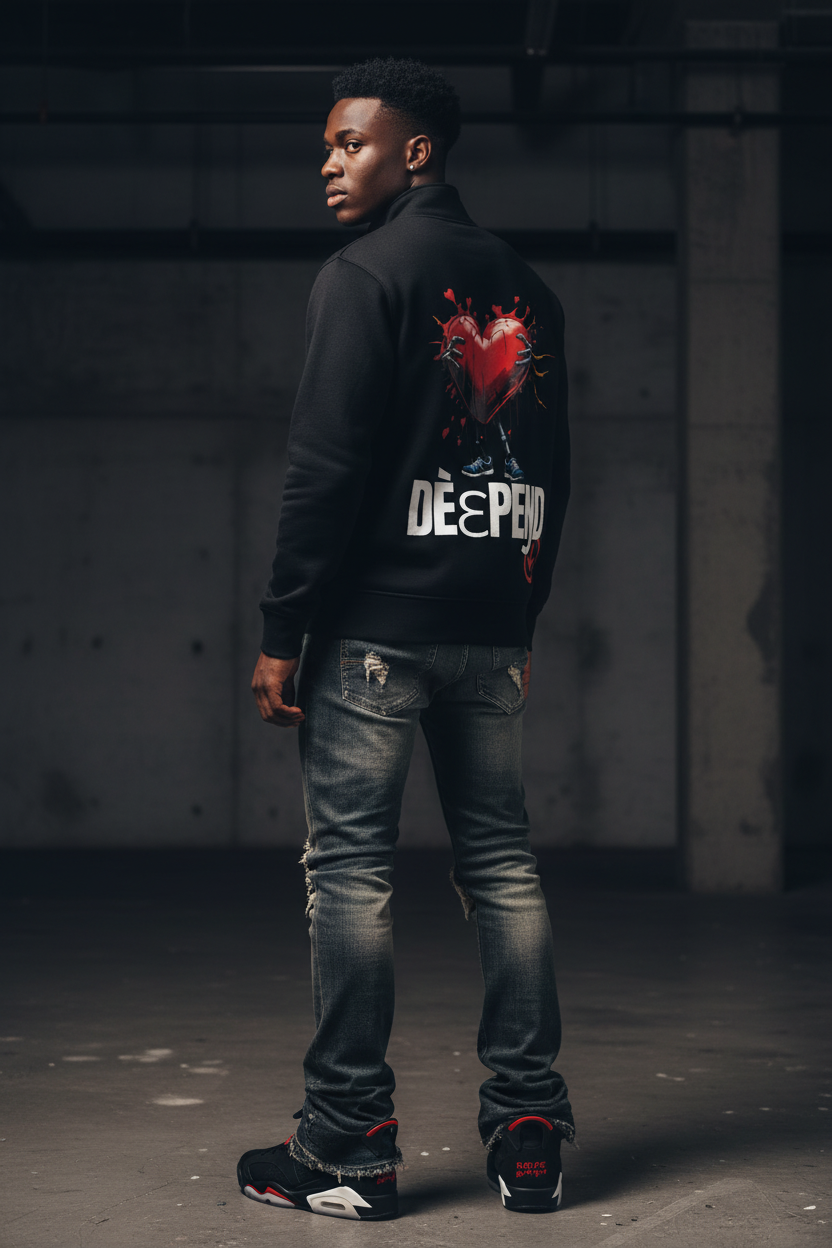 Back — DèɛpEŋD Quarter Zip Model