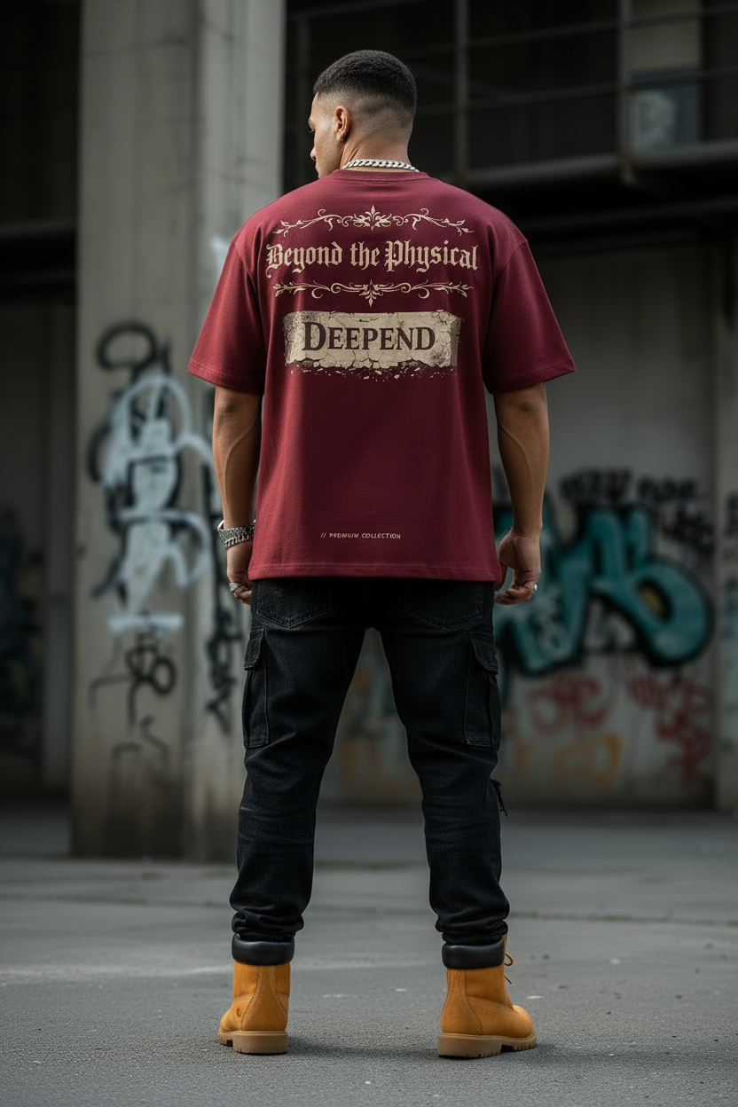 Back view model with Beyond the Physical design