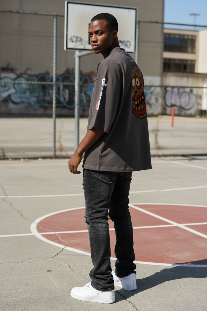 Bobazz Charcoal - Basketball Court