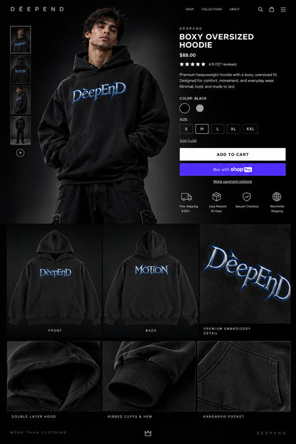 DèɛpEŋD Motion Boxy Oversized Hoodie — product image 5