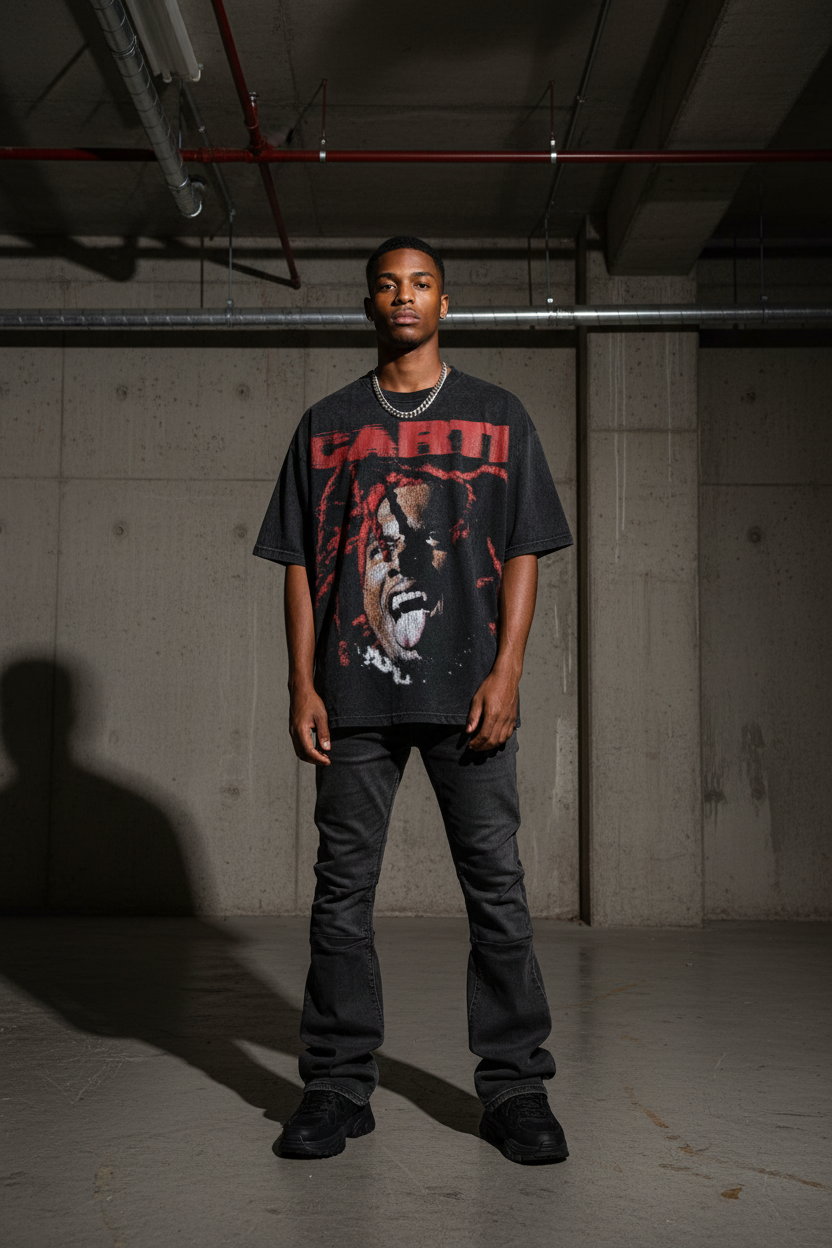 Carti Tee Flared Stacked Joggers