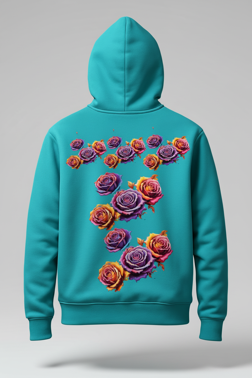 Classy Rose Hoodie — 3D Back Mockup