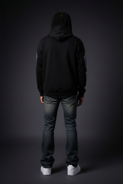 DèɛpEŋD Gems Hoodie – Back View with Sleeve Graphics