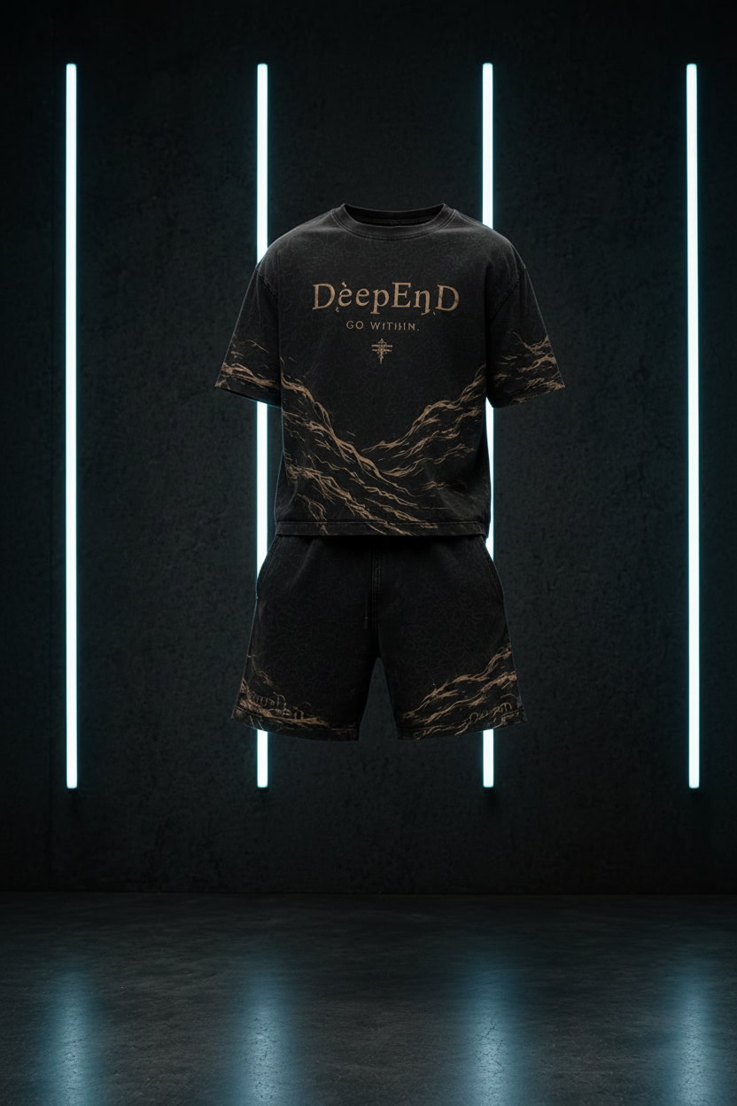 DèɛpEŋD Go Within Short Set — 3D Ghost Mannequin Mockup