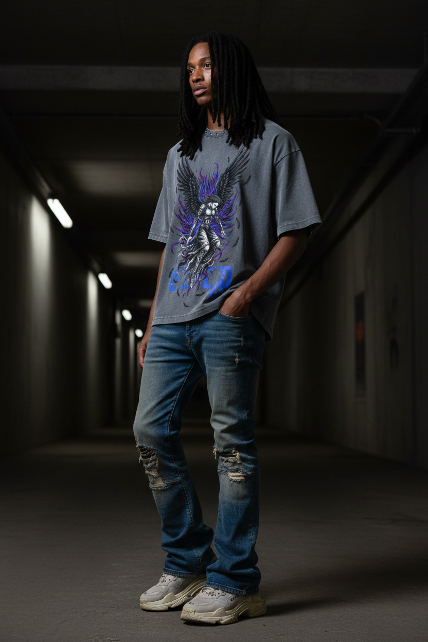 DèɛpEŋD Grey Tee Model – Correct Length