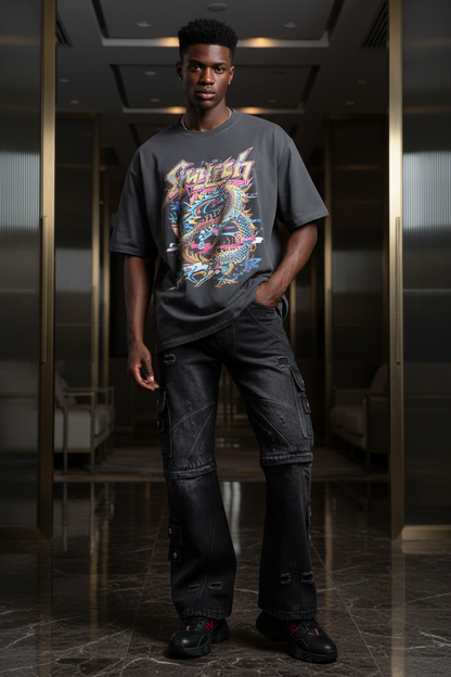Dark Angel Transformer Denim – Model Shot