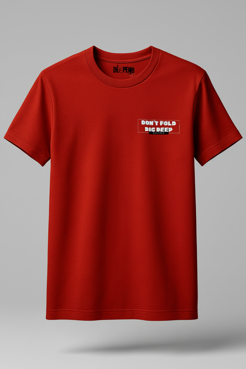 Don't Fold Tee — 3D Front Mockup