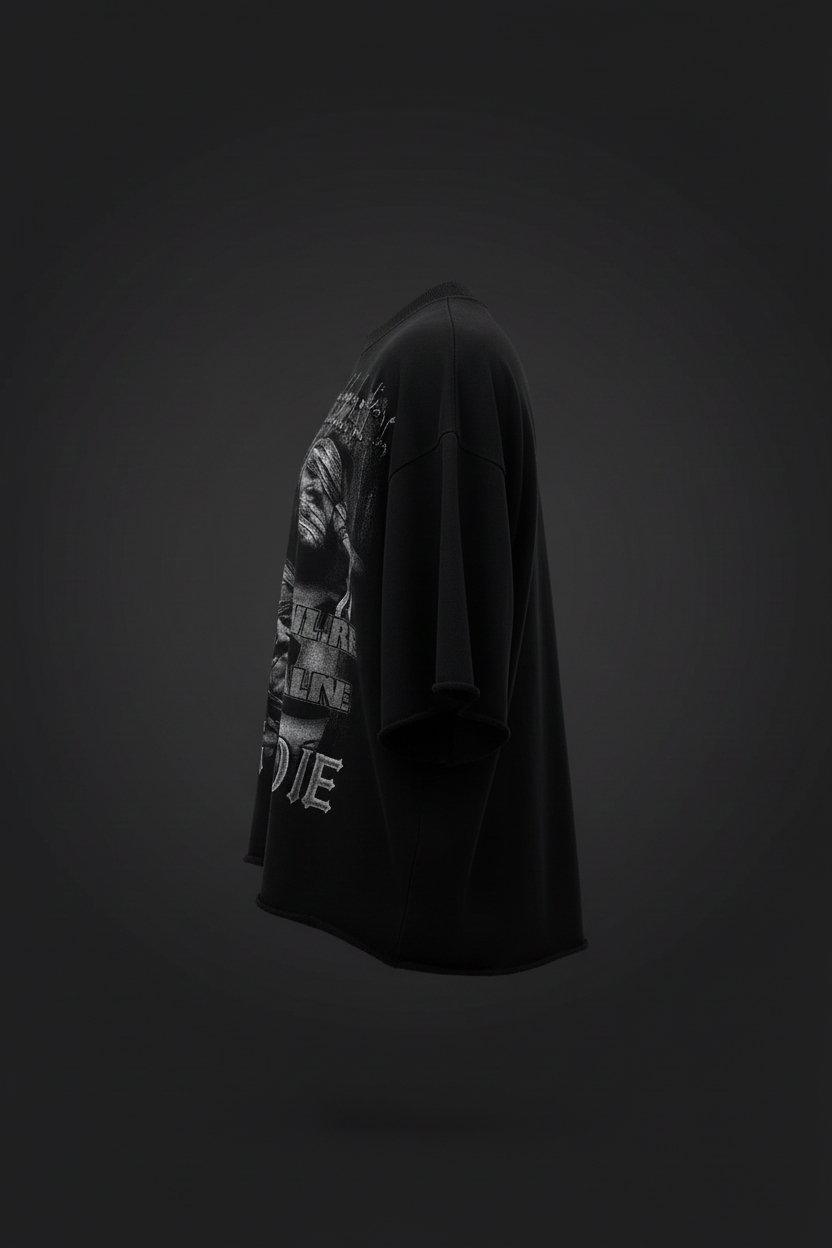 Dying Alone Tee — Ghost Mannequin Side View
