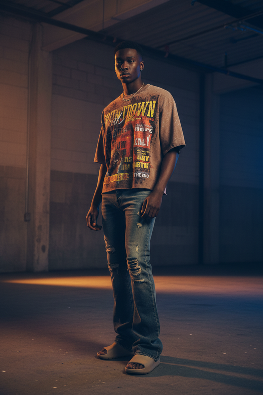 Final Countdown Tee – Boxy Cropped Model Shot