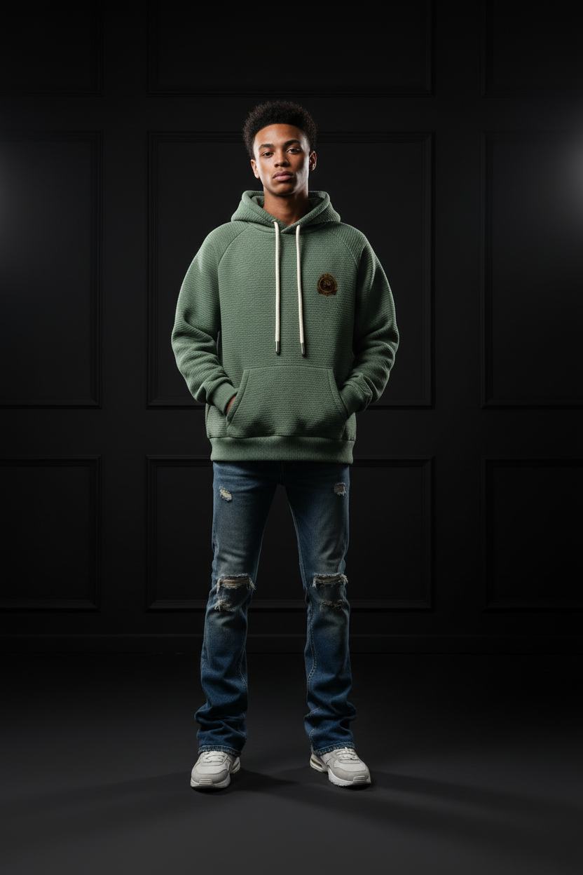 Flawless Hoodie Olive - Front View