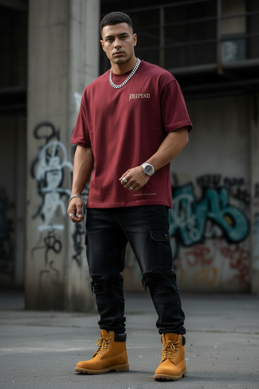 Full body urban streetwear with Timberlands