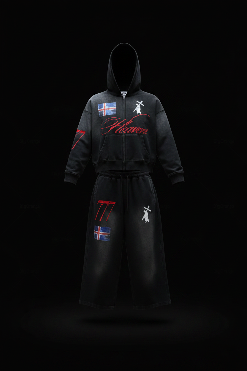 Heaven Graphic Two-Piece Set – Ghost Mockup