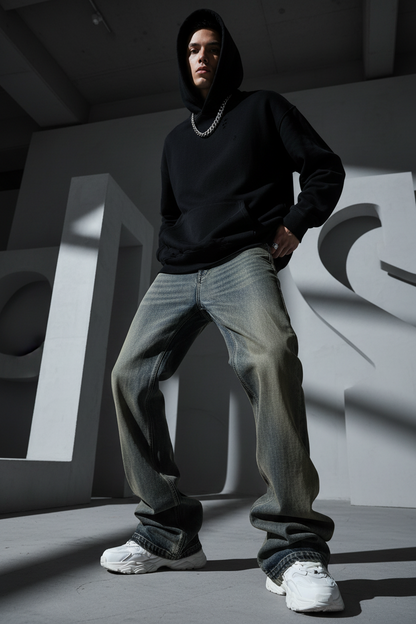 Gradient Washed  Micro-flare Jeans — lifestyle view