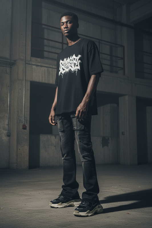 Jordan Craig Cargo Stacked Jean - Black Model Shot