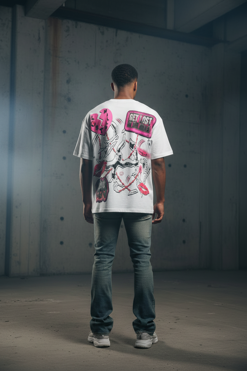 Losthills Broken Heart Tee – Back View Model