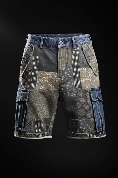 Mixed Design Blocked Quarter Shorts – Black Studio