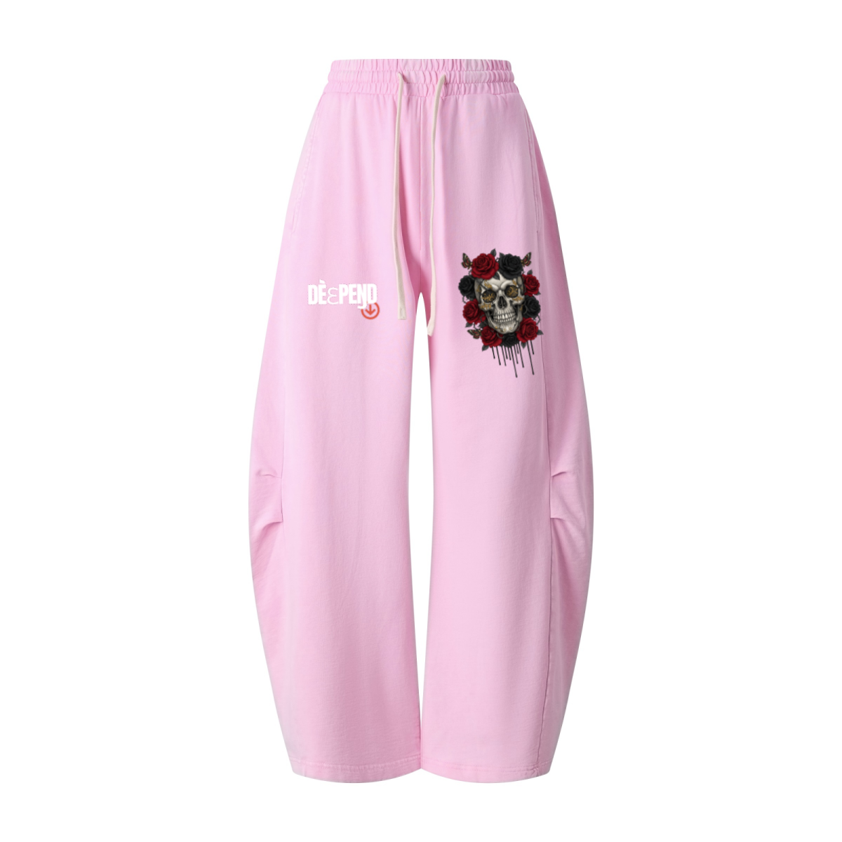 320GSM Heavyweight Cotton Slub Snow Wash Curved Leg Pants Vintage Peach Pink