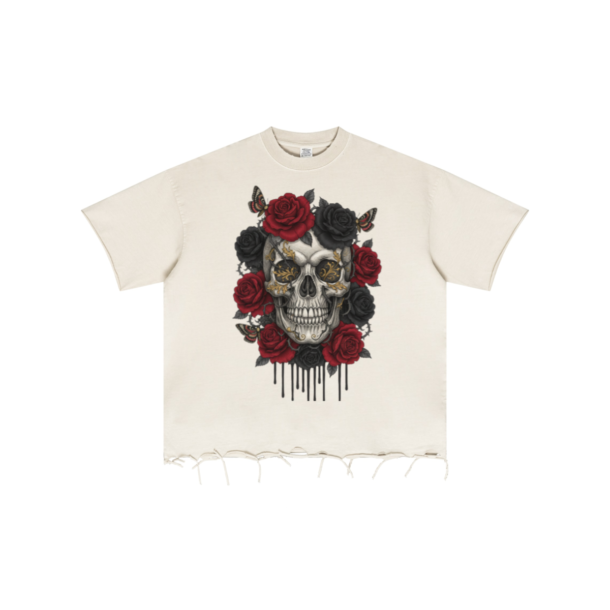 310GSM Unisex Washed 100% Cotton T-Shirt Vintage Beige