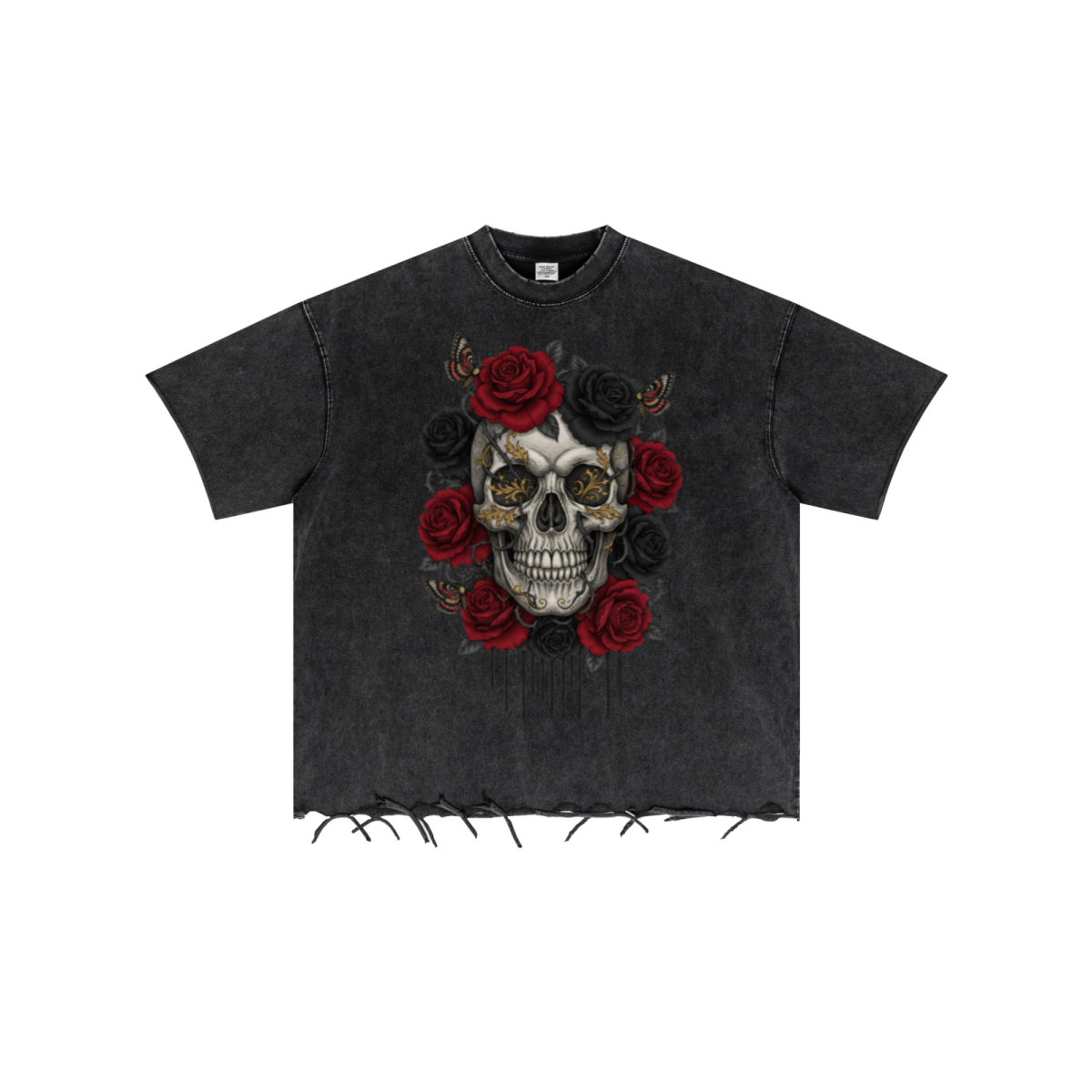 310GSM Unisex Washed 100% Cotton T-Shirt Vintage Black