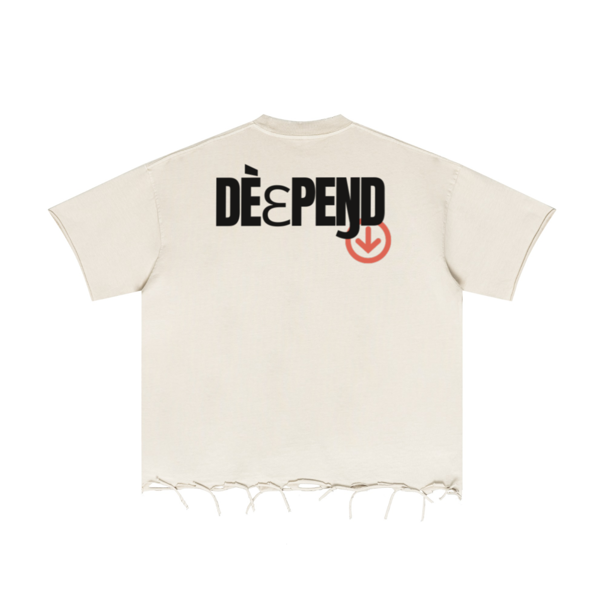 310GSM Unisex Washed 100% Cotton T-Shirt Vintage Beige