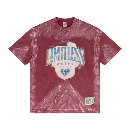 260GSM Unisex Painted Pigment-Wash T-shirt Vintage Red