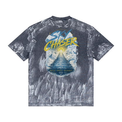 260GSM Unisex Painted Pigment-Wash T-shirt Royal Blue