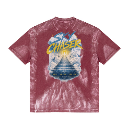 260GSM Unisex Painted Pigment-Wash T-shirt Vintage Red