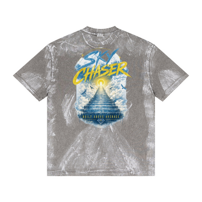 260GSM Unisex Painted Pigment-Wash T-shirt Medium Grey