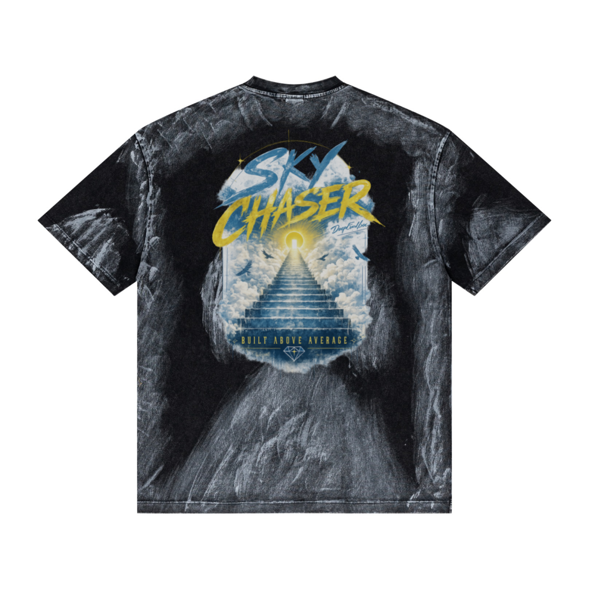 260GSM Unisex Painted Pigment-Wash T-shirt Snowflake Grey