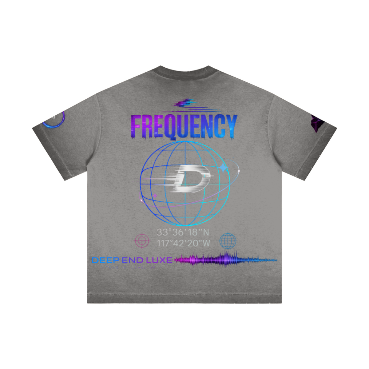 275GSM Unisex Raw-Edge Reverse-Wash Fried-Color T-shirt Washed Dark Grey