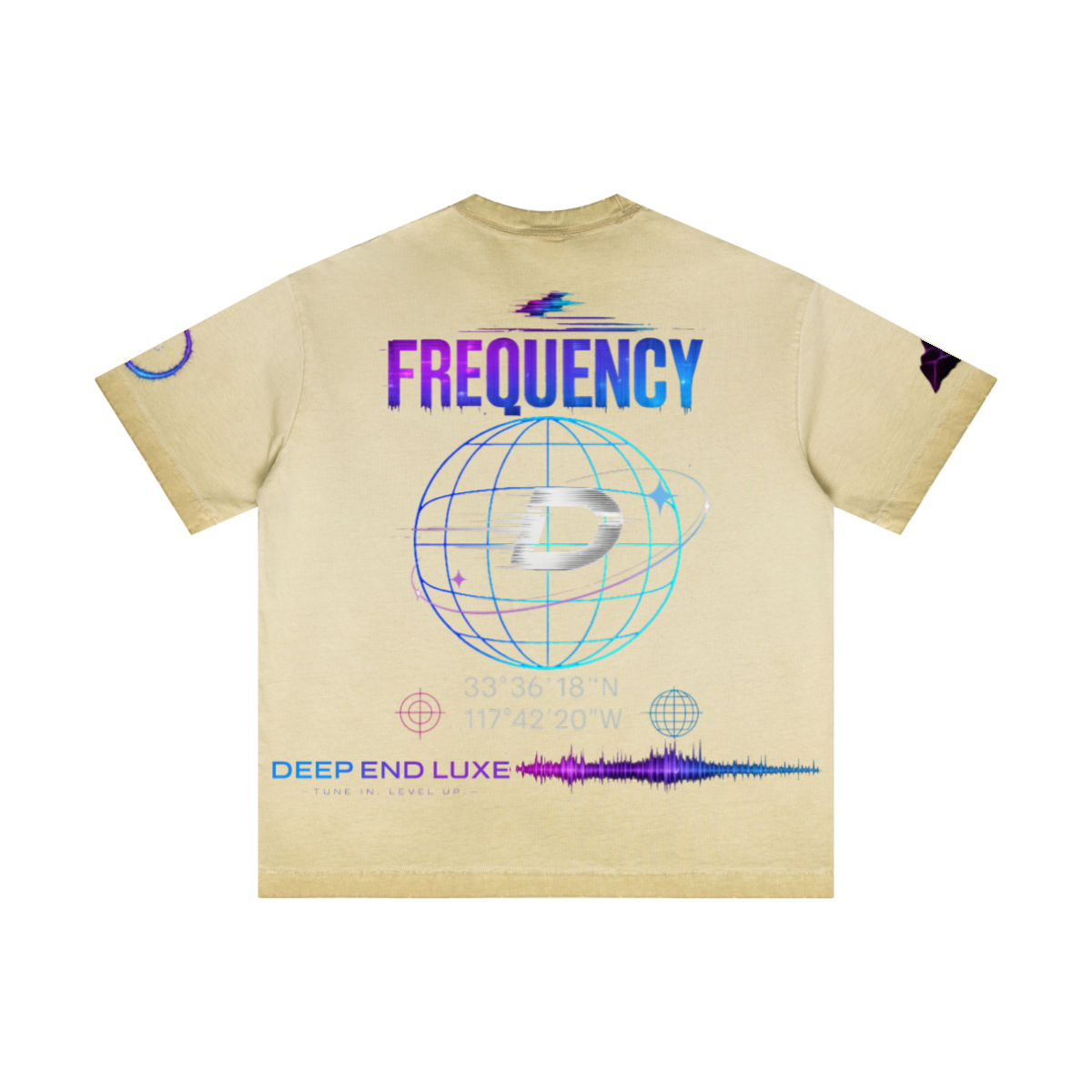 275GSM Unisex Raw-Edge Reverse-Wash Fried-Color T-shirt Washed Khaki