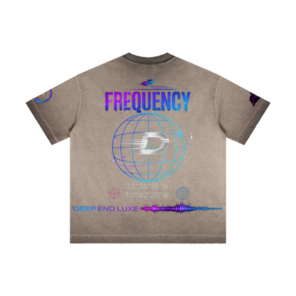 275GSM Unisex Raw-Edge Reverse-Wash Fried-Color T-shirt Washed Coffee