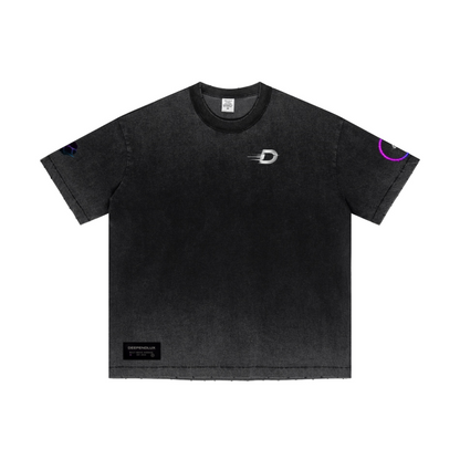 275GSM Unisex Raw-Edge Reverse-Wash Fried-Color T-shirt Snowflake Grey