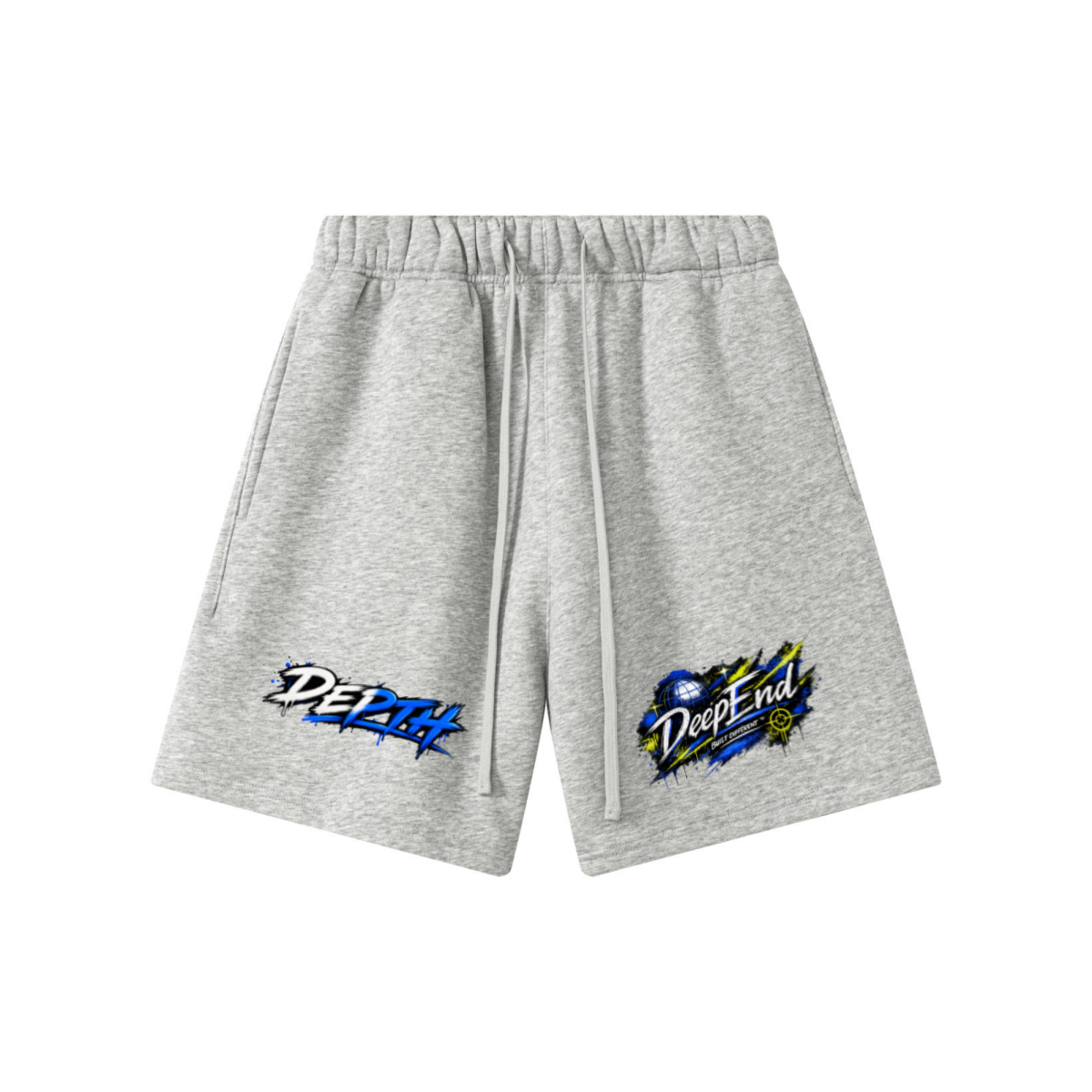 345GSM Men’s Fleece-Lined Straight-Leg Shorts Marled Grey