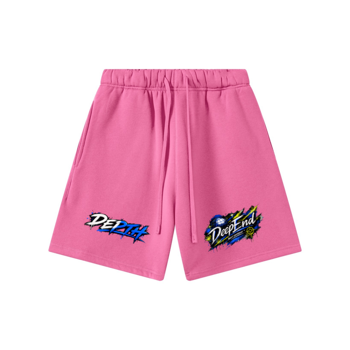 345GSM Men’s Fleece-Lined Straight-Leg Shorts Fuchsia Pink