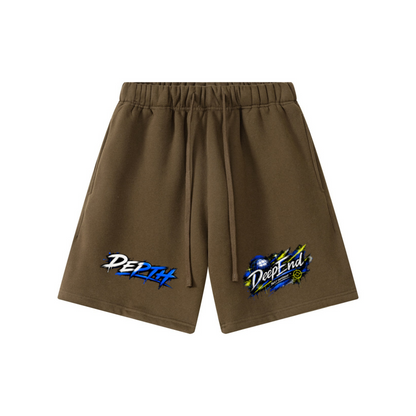 345GSM Men’s Fleece-Lined Straight-Leg Shorts Brown
