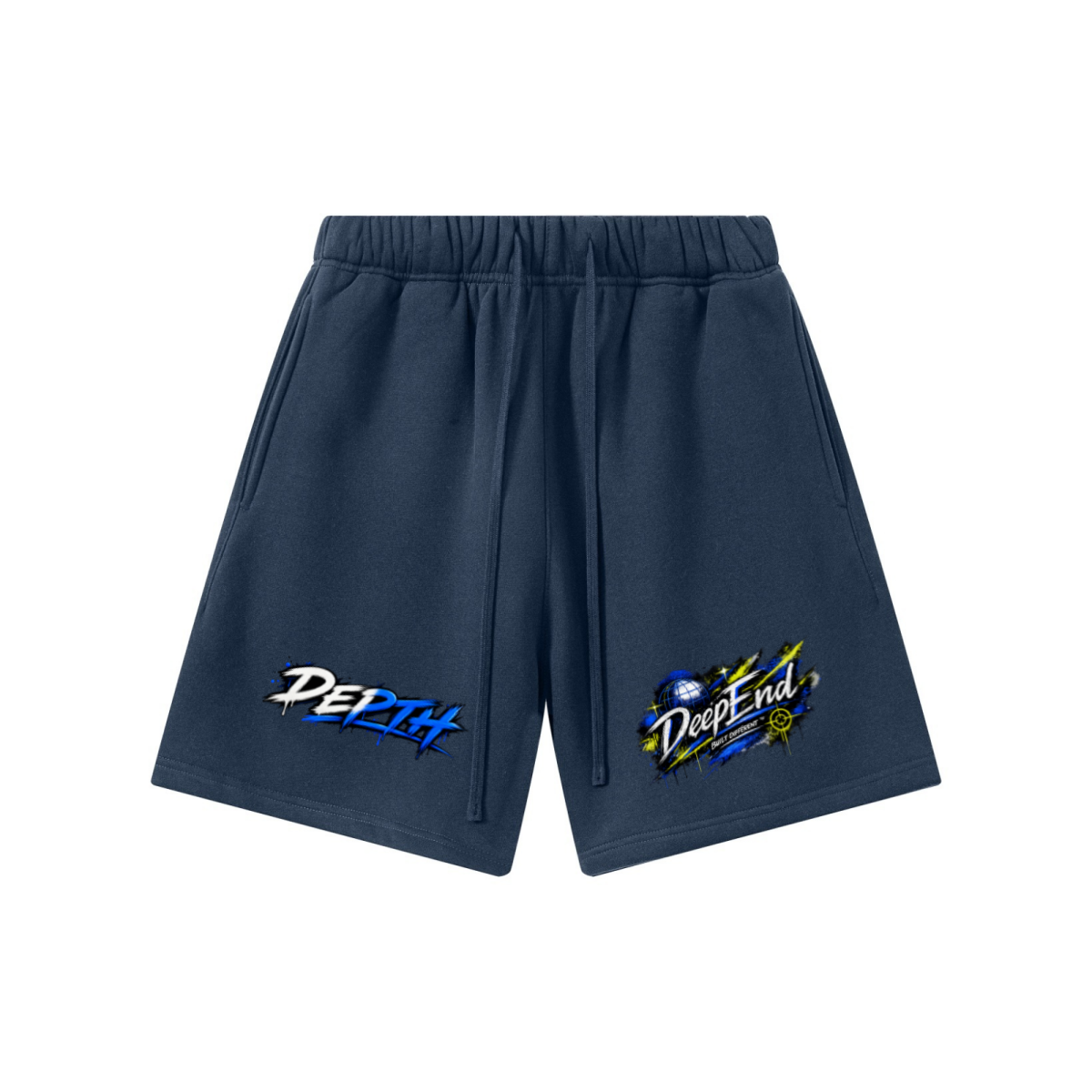 345GSM Men’s Fleece-Lined Straight-Leg Shorts Midnight Blue