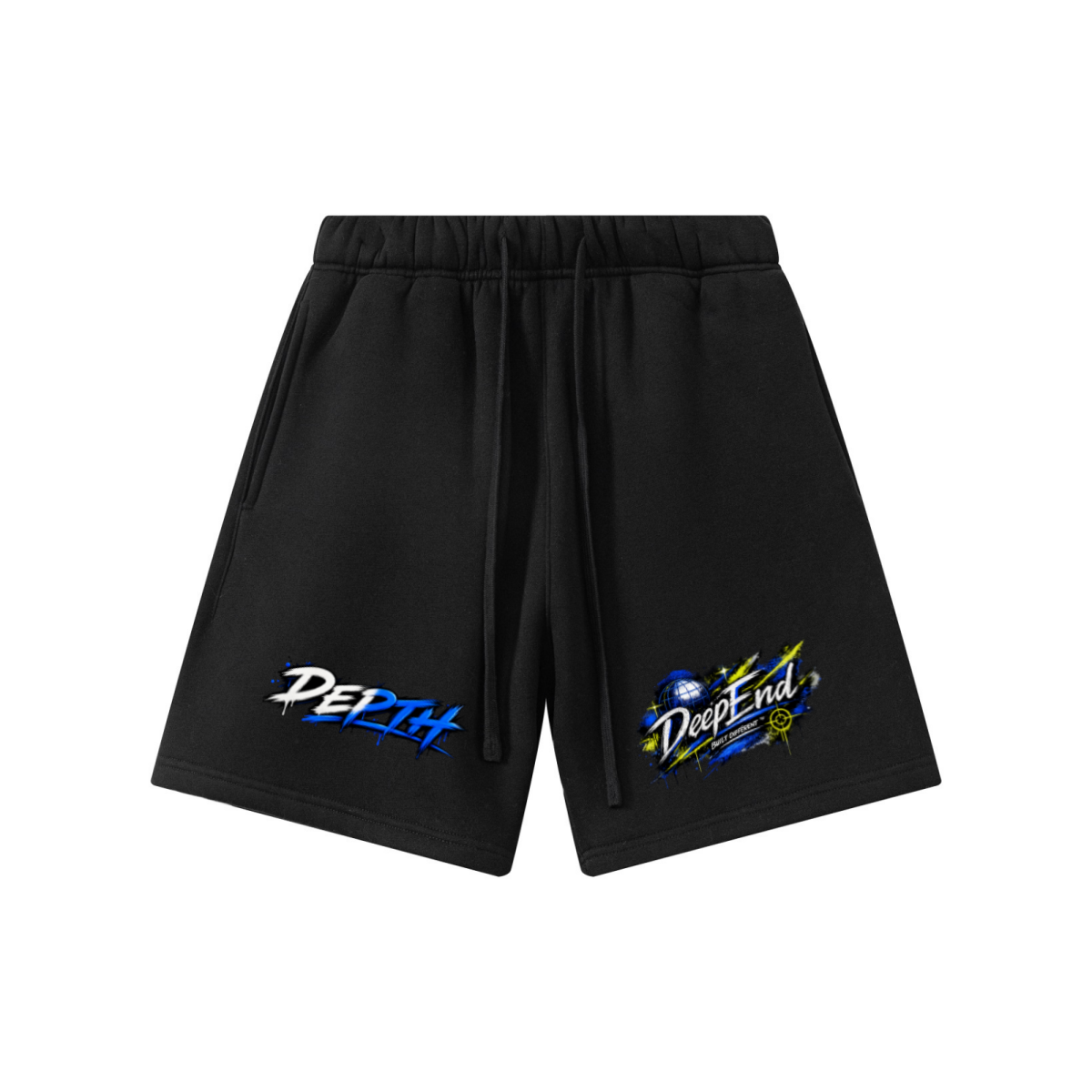 345GSM Men’s Fleece-Lined Straight-Leg Shorts Black