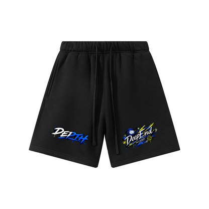345GSM Men’s Fleece-Lined Straight-Leg Shorts Black