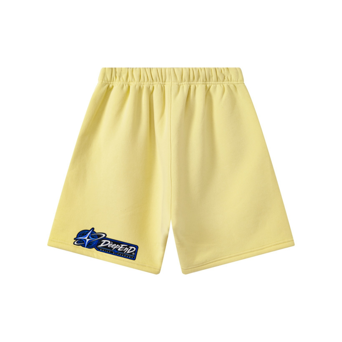 345GSM Men’s Fleece-Lined Straight-Leg Shorts Pale Yellow