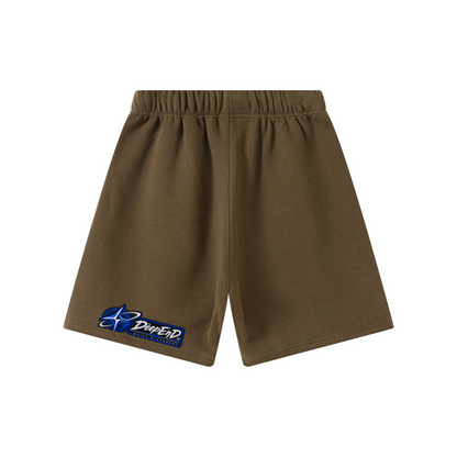 345GSM Men’s Fleece-Lined Straight-Leg Shorts Brown
