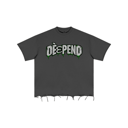 310GSM Unisex Washed 100% Cotton T-Shirt Dark Grey