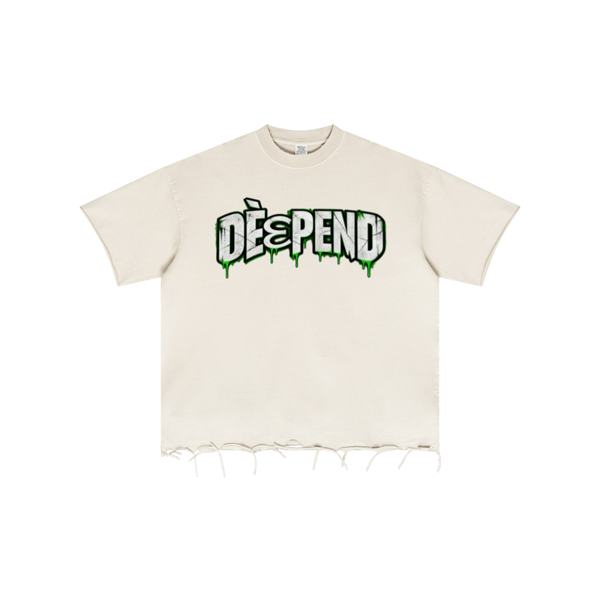 310GSM Unisex Washed 100% Cotton T-Shirt Vintage Beige
